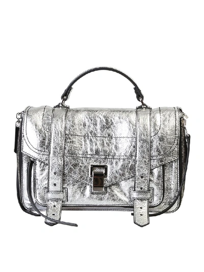 Shop Proenza Schouler Ps1 Shoulder Bag In Silver