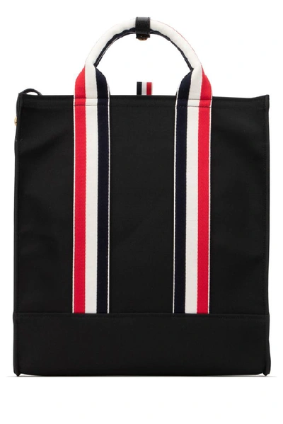 Shop Thom Browne Grosgrain Stripe Tote Bag In Black