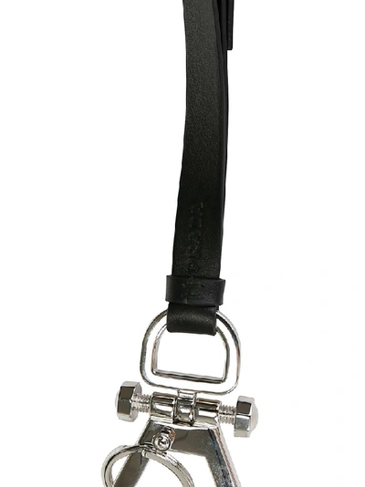 Shop Prada Long Strap Key Holder In Black