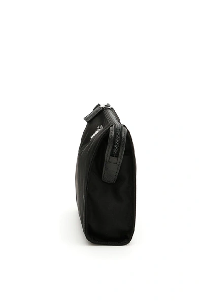 Shop Prada Zipped Logo Wash Bag In Black