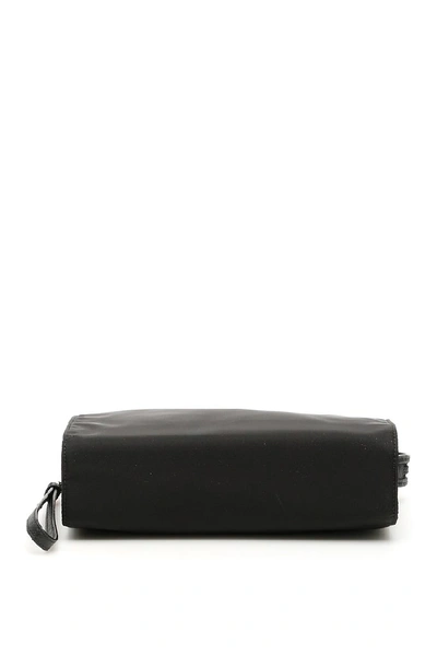 Shop Prada Zipped Logo Wash Bag In Black