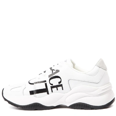 Shop Versace Jeans Couture Logo Printed Sneakers In White