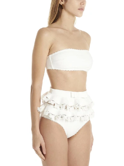 Shop Zimmermann Lace Detail Bikini In White