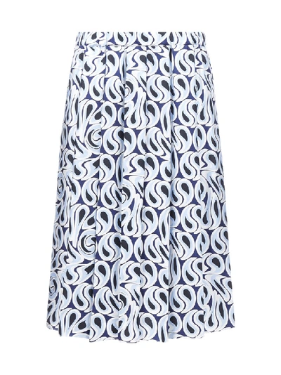 Shop Marni Turbulent Print Midi Skirt In Multi