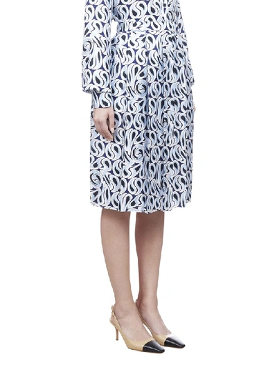 Shop Marni Turbulent Print Midi Skirt In Multi