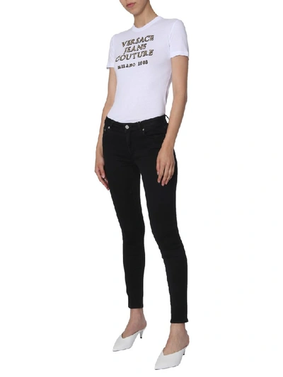 Shop Versace Jeans Couture Logo Motif T In White