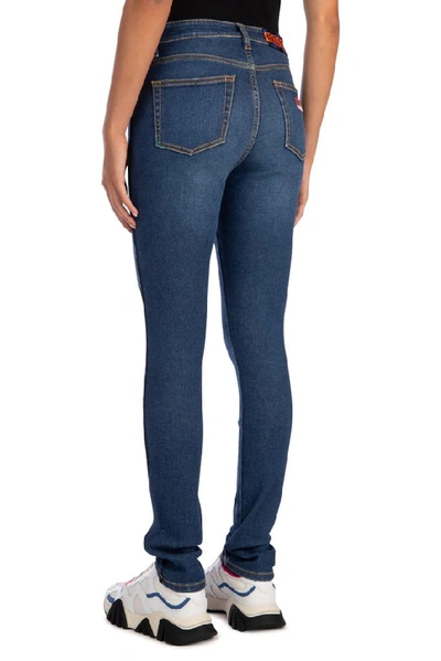 Shop Kenzo Tiger Patch Skinny Jeans In Blue