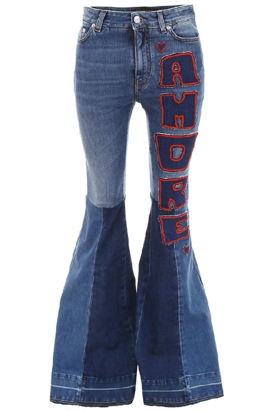 Shop Dolce & Gabbana Amore Flared Jeans In Blue