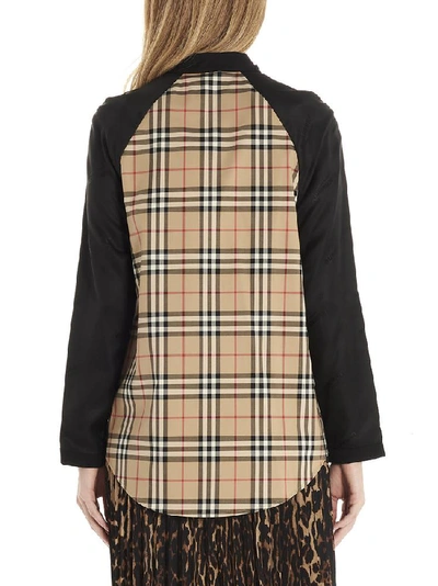 Shop Burberry Vintage Check Buckle Collared Blouse In Multi