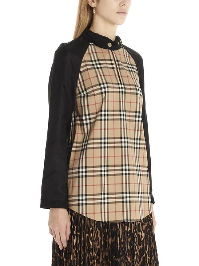 Shop Burberry Vintage Check Buckle Collared Blouse In Multi