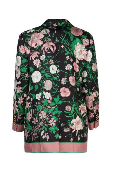 Shop Gucci Flora Printed Jacket In Multi