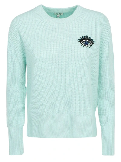 Shop Kenzo Embroidered Eye Sweater In Blue