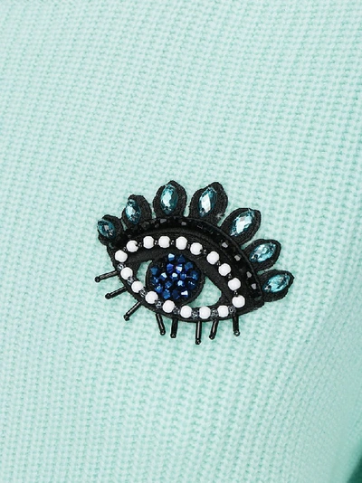 Shop Kenzo Embroidered Eye Sweater In Blue