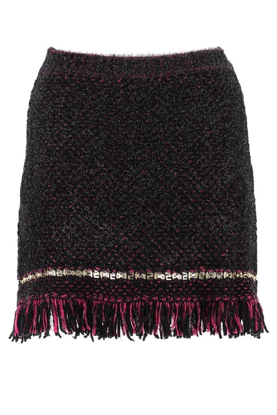 Shop Versace Metallic Woven Skirt In A2055