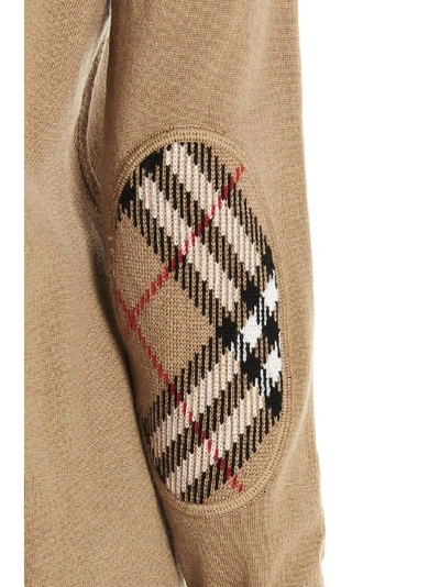 Shop Burberry Vintage Check Detail Sweater In Beige