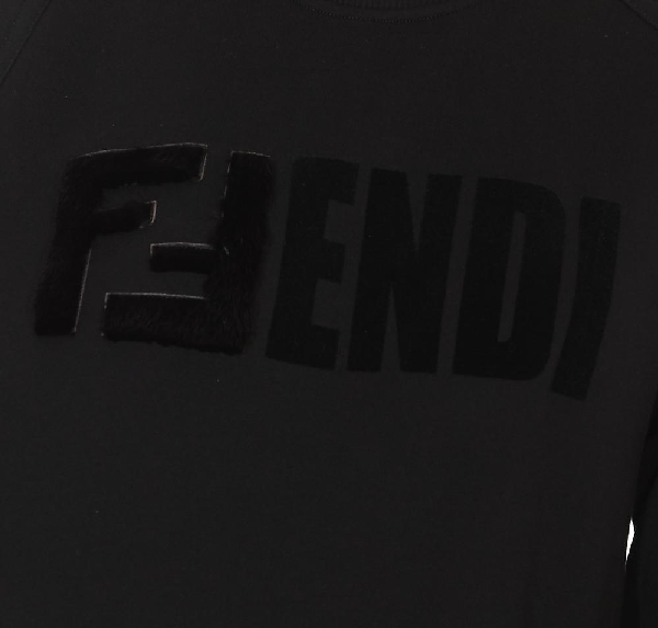 Fendi Ff Logo Patch Cropped Sweater In Black | ModeSens