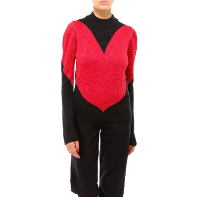 Shop Gcds Colour Big Heart Turtleneck Sweater In Multi