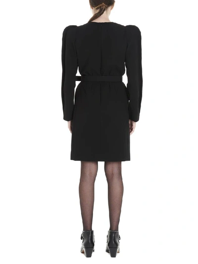 Shop Givenchy Structured Belted Mini Dress In Black
