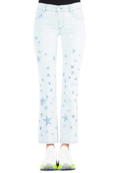 Shop Stella Mccartney Flared Star Print Jeans In Blue