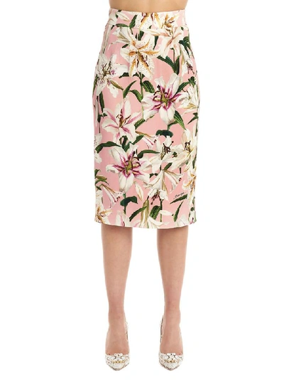 Shop Dolce & Gabbana Floral Print Pencil Skirt In Multi