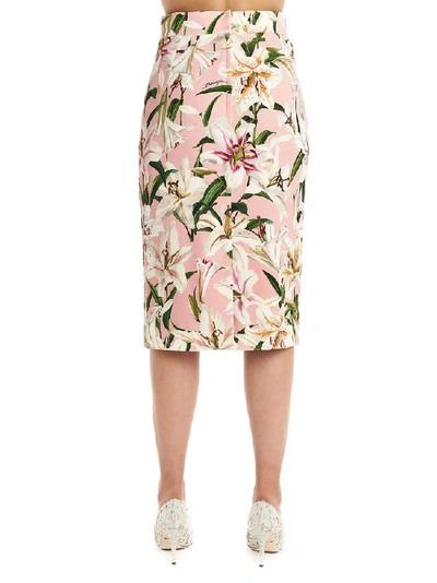 Shop Dolce & Gabbana Floral Print Pencil Skirt In Multi