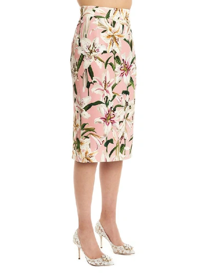 Shop Dolce & Gabbana Floral Print Pencil Skirt In Multi