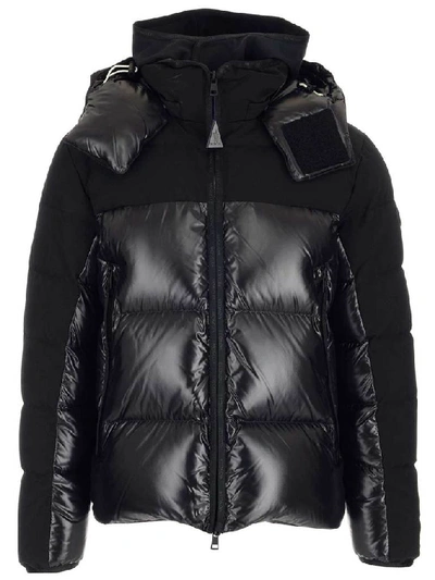 Shop Moncler Blanc Padded Hooded Jacket In Black