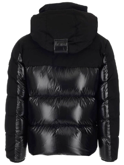 Shop Moncler Blanc Padded Hooded Jacket In Black