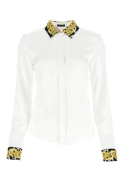Shop Versace Barocco Print Shirt In White