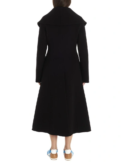 Shop Loewe Double Breasted Coat In Black