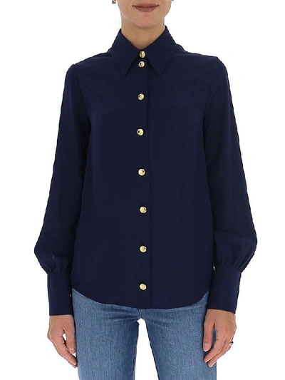 Shop Gucci Buttoned Shirt In Blue