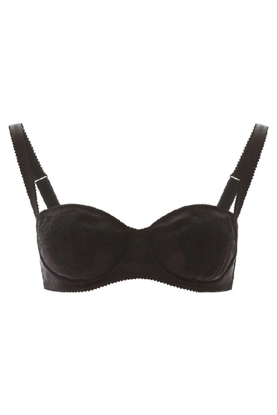 Shop Dolce & Gabbana Underwear Balconette Lace Bra In Black