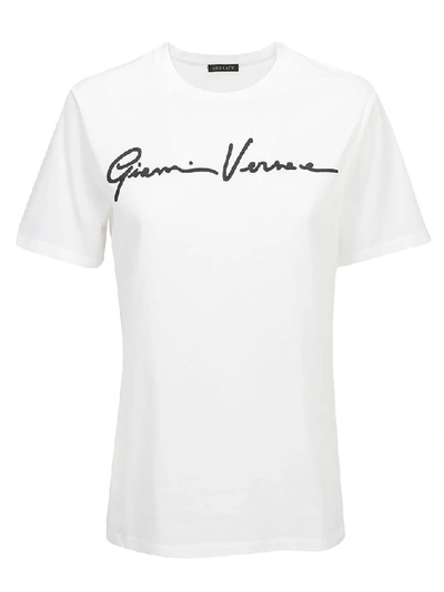 Shop Versace Signature Logo T In White