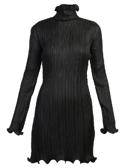 Shop Givenchy Ruffle Long Sleeve Dress In Black
