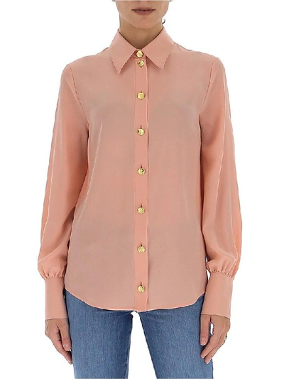 Shop Gucci Classic Collar Buttoned Shirt In Pink