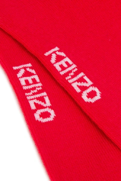 Shop Kenzo Tiger Embroidered Socks In Red