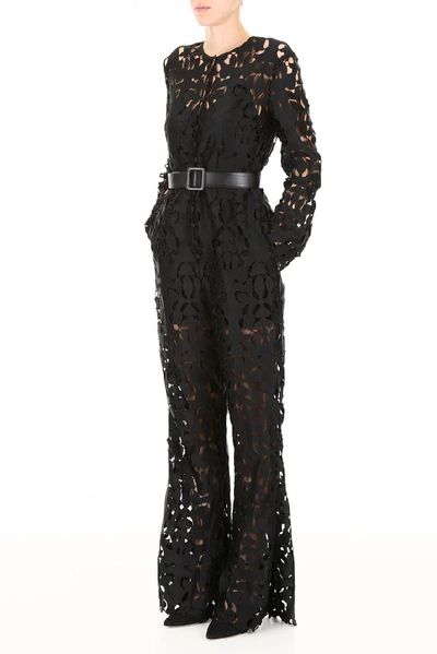 Shop Self-portrait Self Portrait Lace Jumpsuit In Black