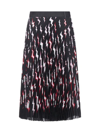 Shop Prada Pleated Midi Skirt In Multi