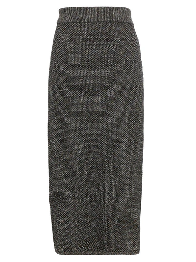 Shop Kenzo Metallic Knitted Skirt In Multi