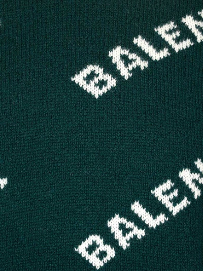 Shop Balenciaga All Over Logo Pullover In Green