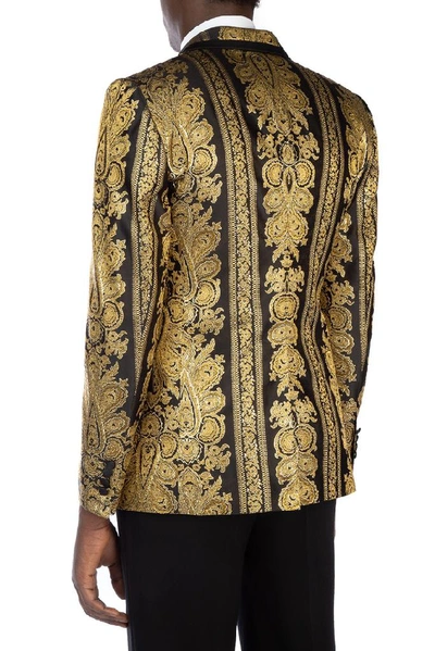 Shop Dolce & Gabbana Jacquard Jacket In Gold