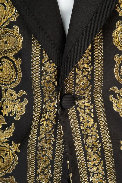 Shop Dolce & Gabbana Jacquard Jacket In Gold