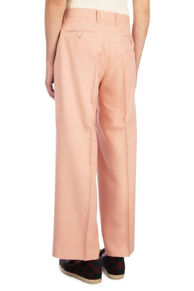 Shop Gucci High Waisted Wide Leg Trousers In Pink