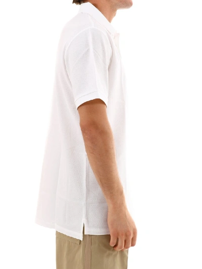 Shop Burberry Tb Logo Polo Shirt In White