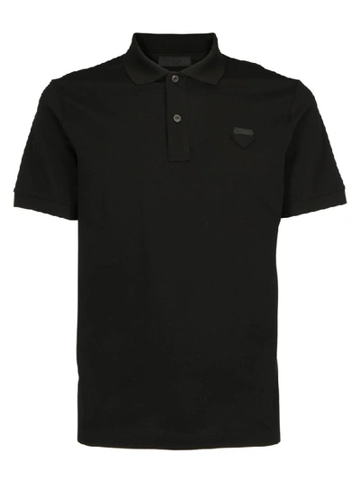 Shop Prada Logo Polo Shirt In Black