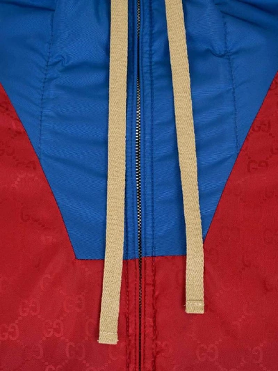 Shop Gucci Gg Hooded Colour Block Jacket In Multi