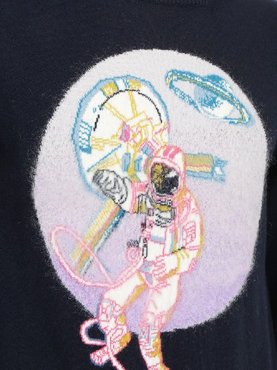 Shop Valentino Embroidered Astronaut Sweater In Navy