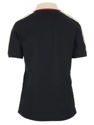 Shop Gucci Logo Ribbon Polo Shirt In Black