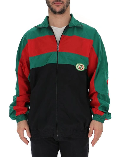 Shop Gucci Contrasting Panelled Windbreaker In Multi