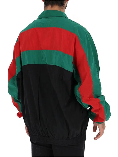 Shop Gucci Contrasting Panelled Windbreaker In Multi